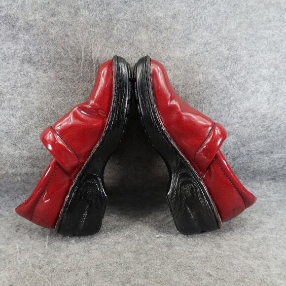 Comfort Clog Shoes Womens 6 Bolo Slip On Red Patent Casual Work Comfort Walking - Picture 10 of 16